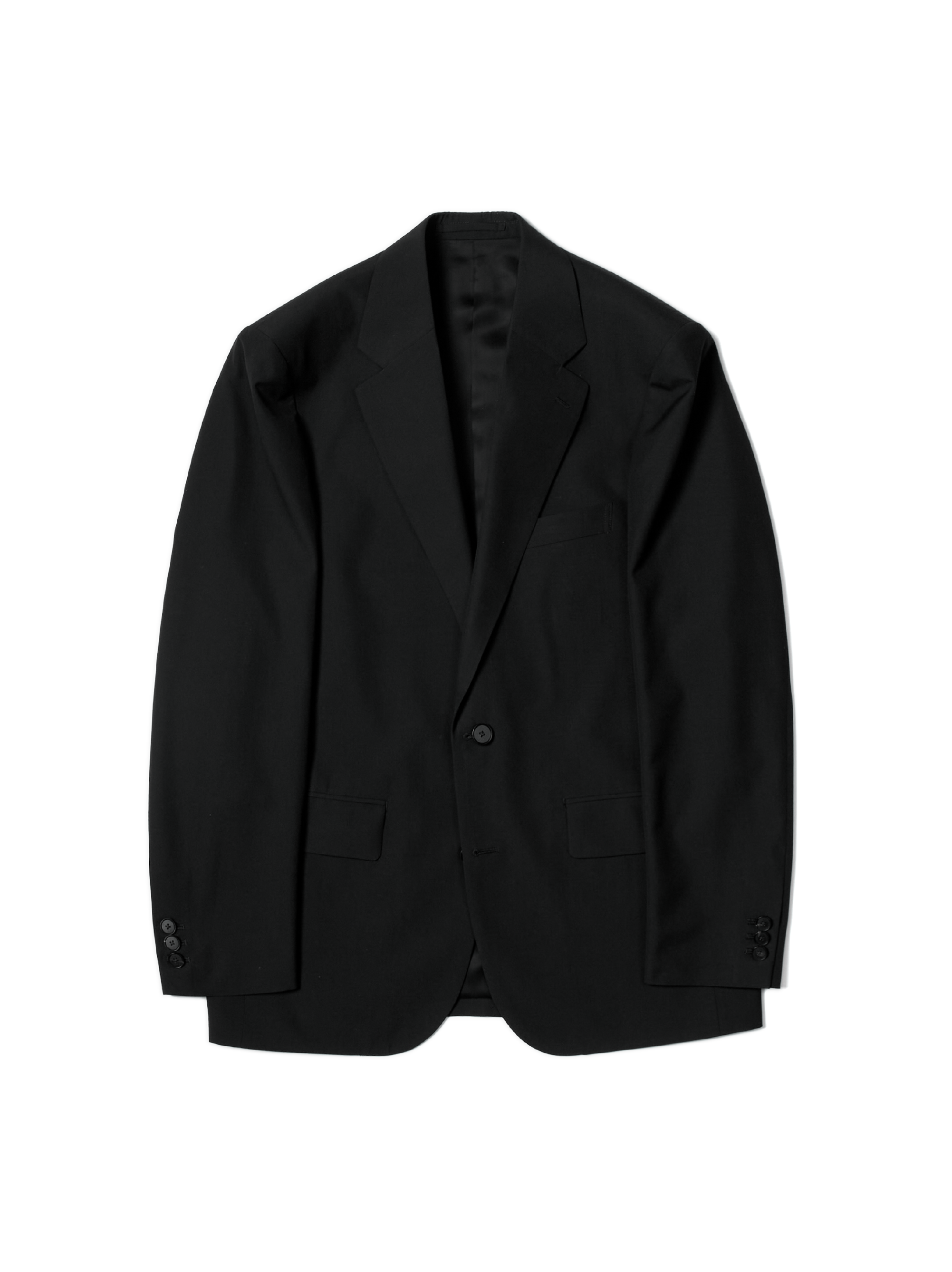 Super130's WORSTED WOOL TROPICAL TAILORED JACKET｜BLACK – Cornier