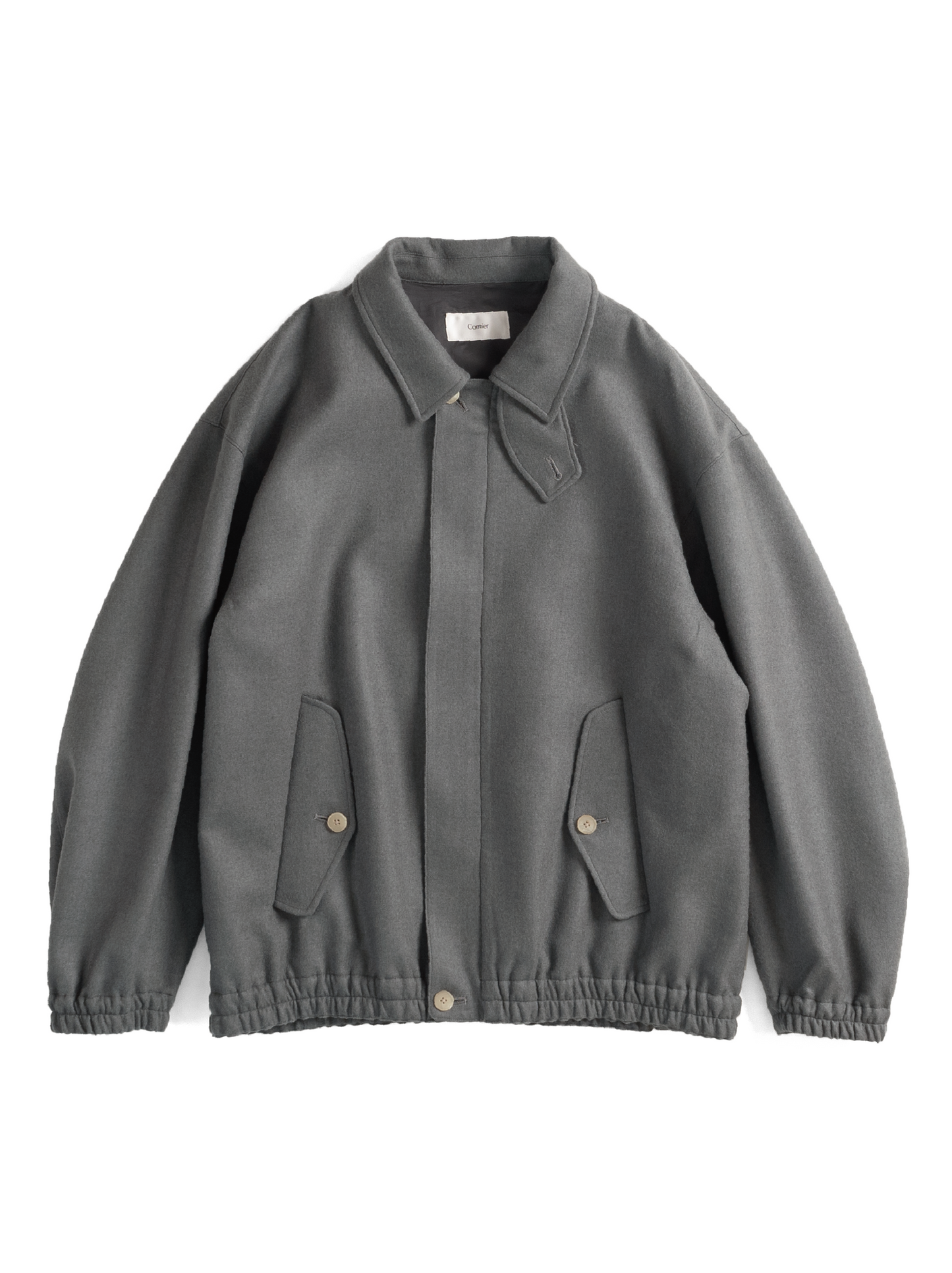 Super130's WOOL DOUBLE CLOTH BLOUSON|LIGHT GRAY