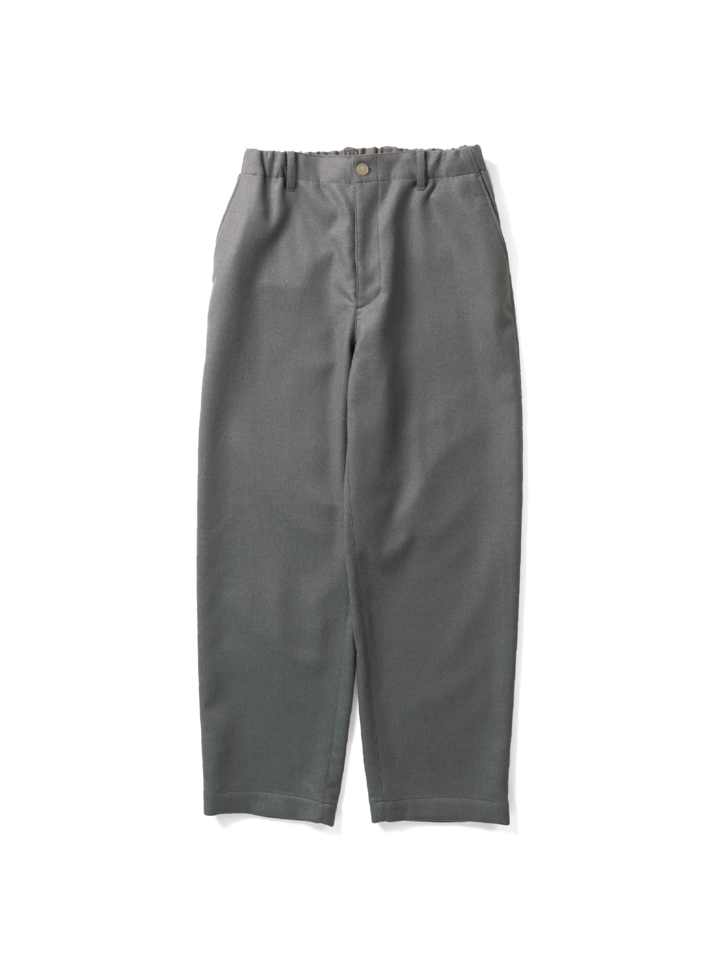 Super130's WOOL DOUBLE CLOTH PANTS|LIGHT GRAY