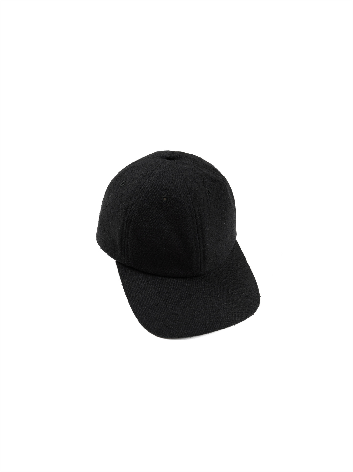 Super140's WOOL SILK NEP CAP|BLACK