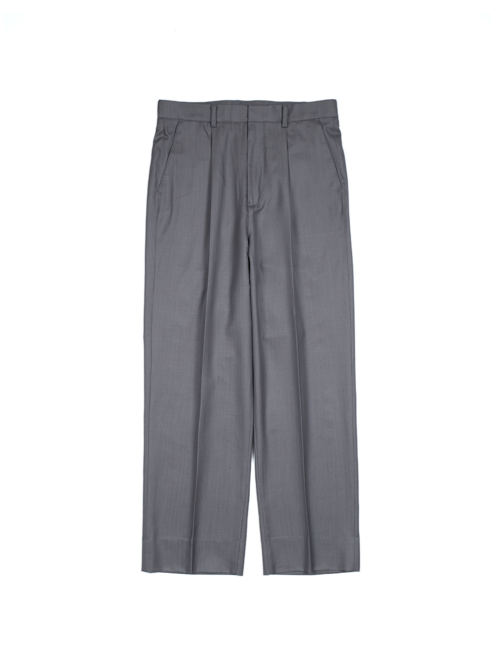 Super140's WOOL/KID MOHAIR HERRINGBONE SLACKS｜GRAY – Cornier