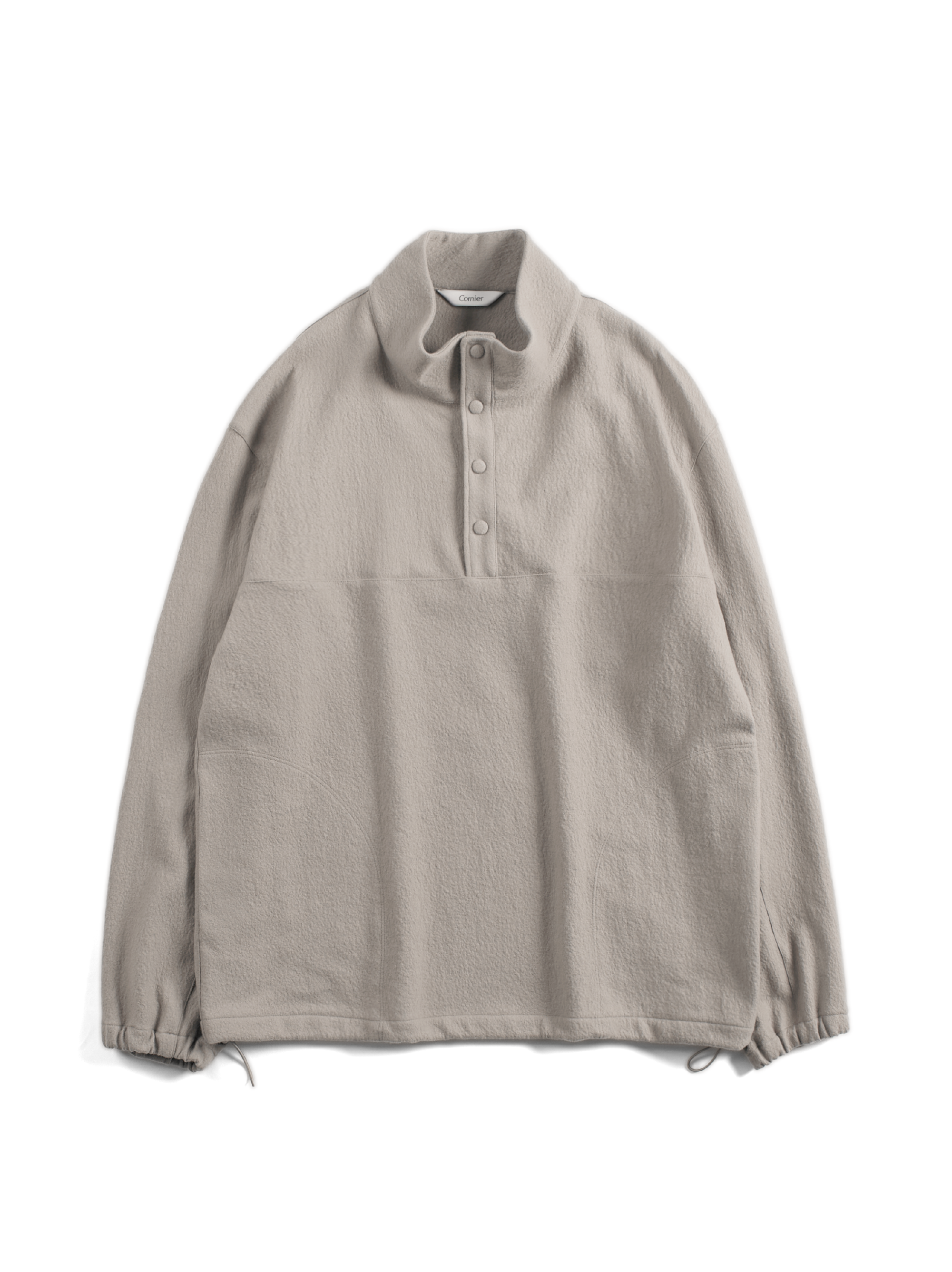 Super160's WOOL CRATER JERSEY PULLOVER｜GREIGE – Cornier