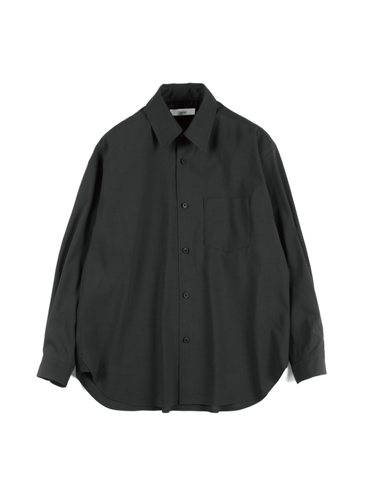 Super160's WOOL/PAPER SHIRTS|BLACK