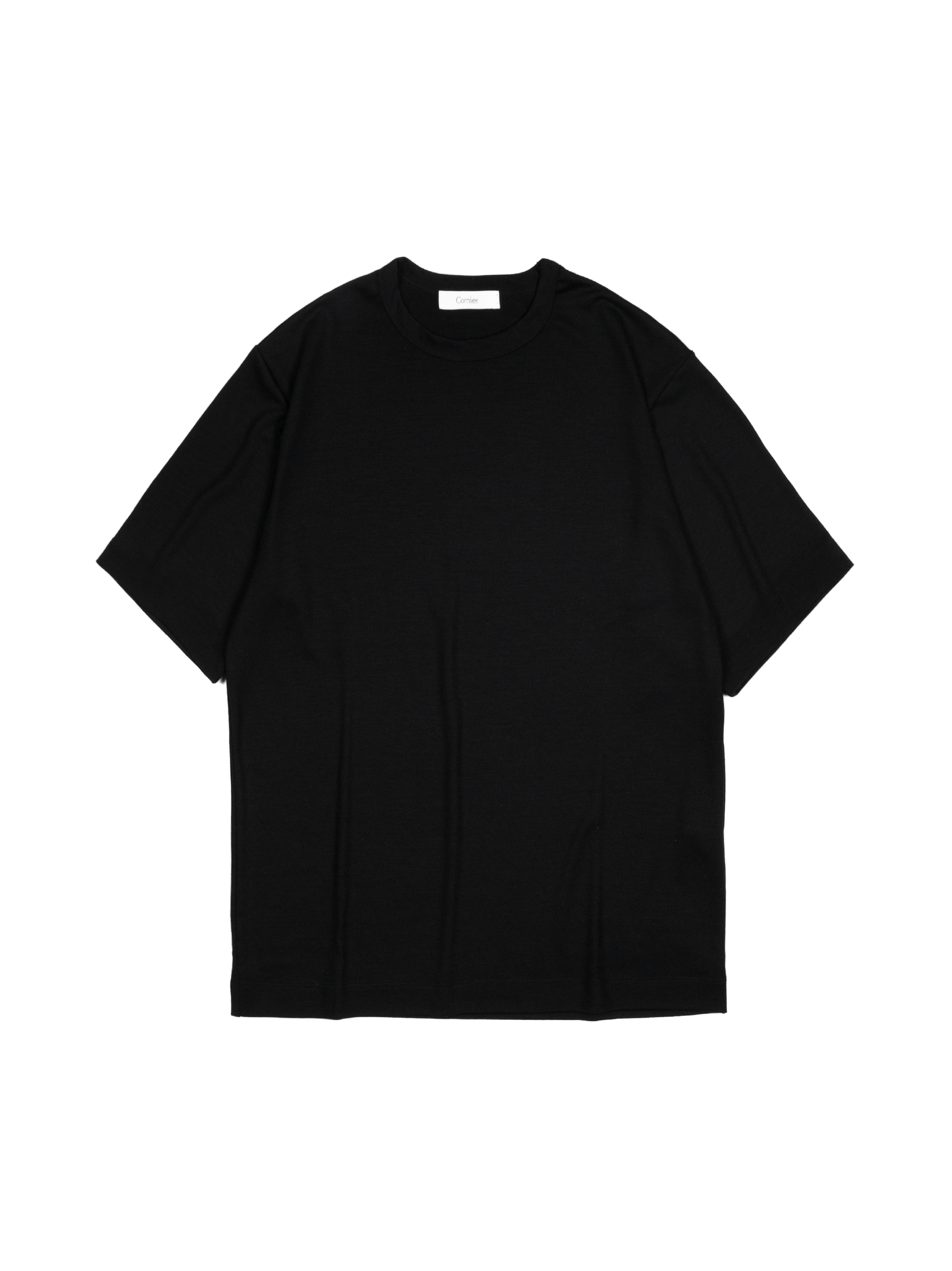 Super160's WORSTED WOOL T-SHIRTS｜BLACK – Cornier