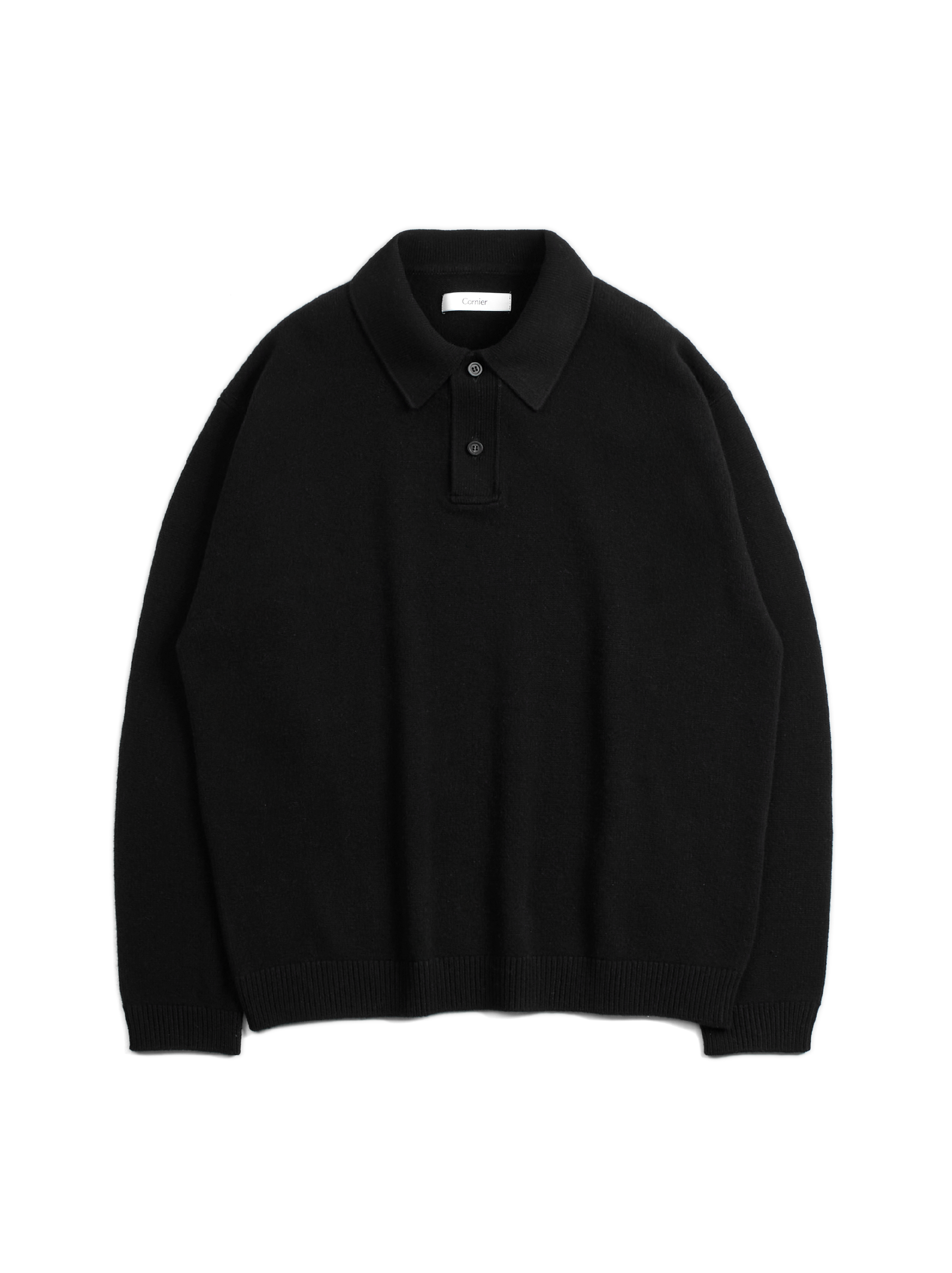 Super170's WOOL KNIT POLO SHIRTS｜BLACK – Cornier