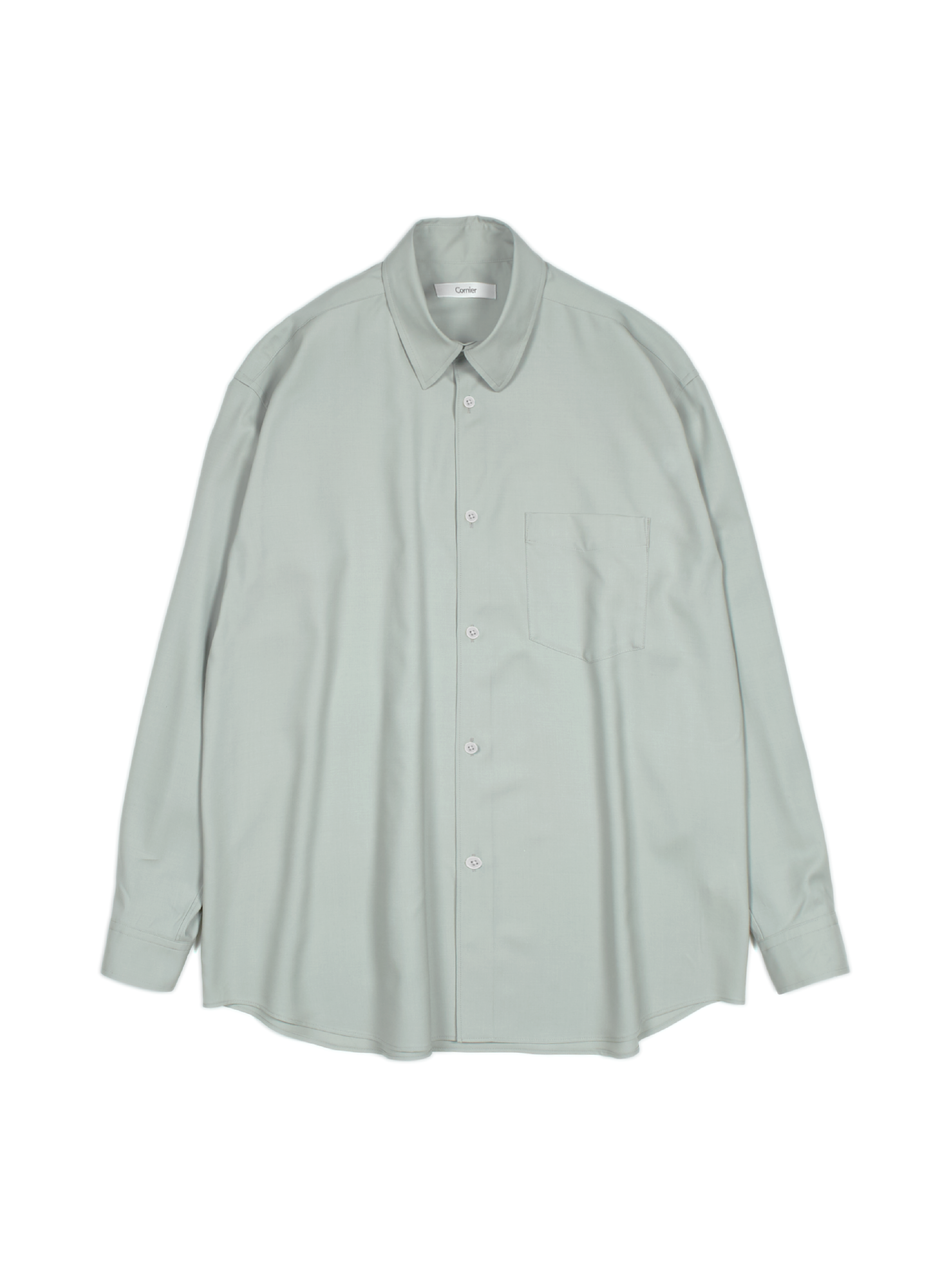 Super180's WORSTED WOOL SHIRTS|SAGE – Cornier Super180's WORSTED WOOL SHIRTS|SAGE – Cornier