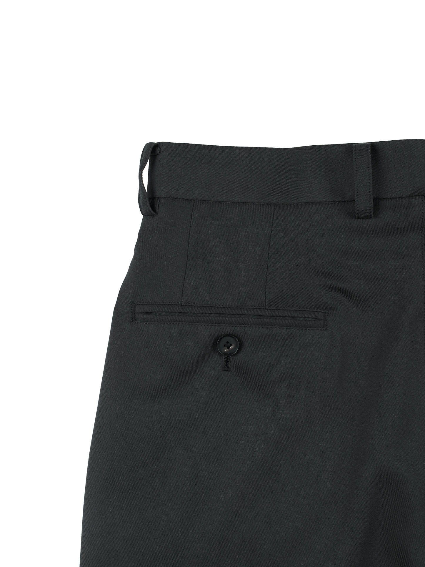 Super130's WOOL CHAMBRAY GABARDINE SLACKS|BLUE CHARCOAL