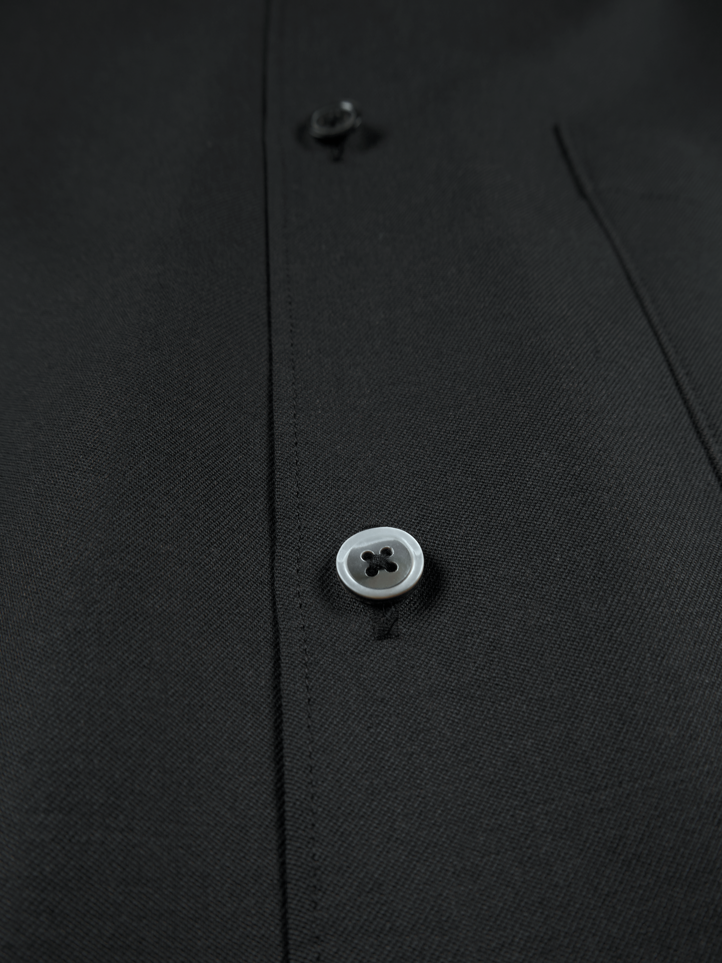Super130's WOOL CHAMBRAY GABARDINE SHIRTS|BLUE CHARCOAL