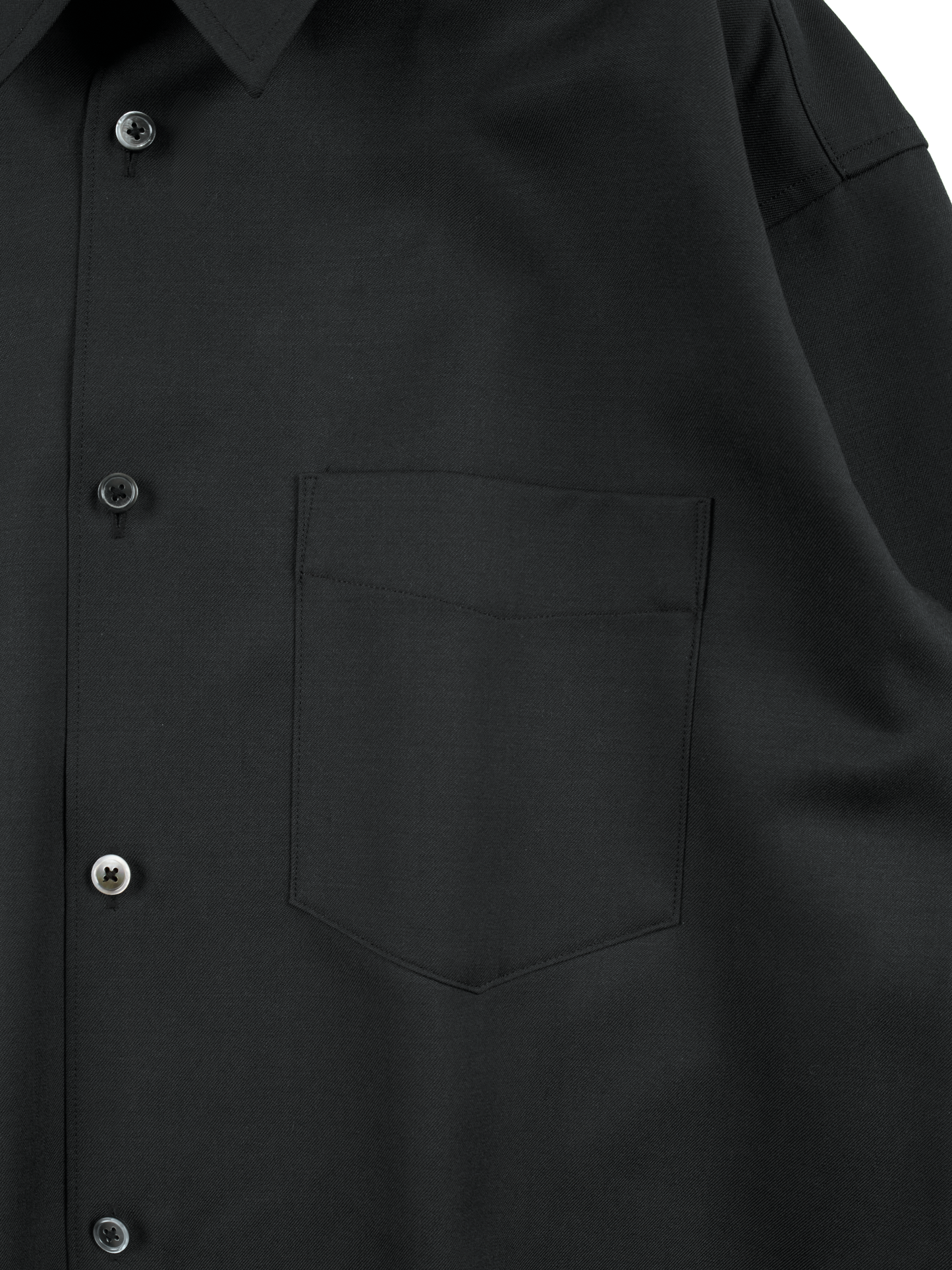 Super130's WOOL CHAMBRAY GABARDINE SHIRTS|BLUE CHARCOAL