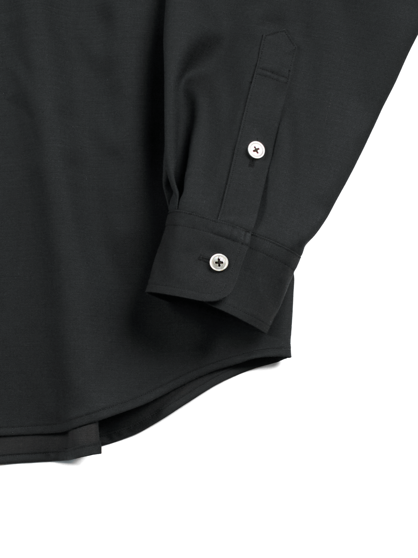Super130's WOOL CHAMBRAY GABARDINE SHIRTS|BLUE CHARCOAL
