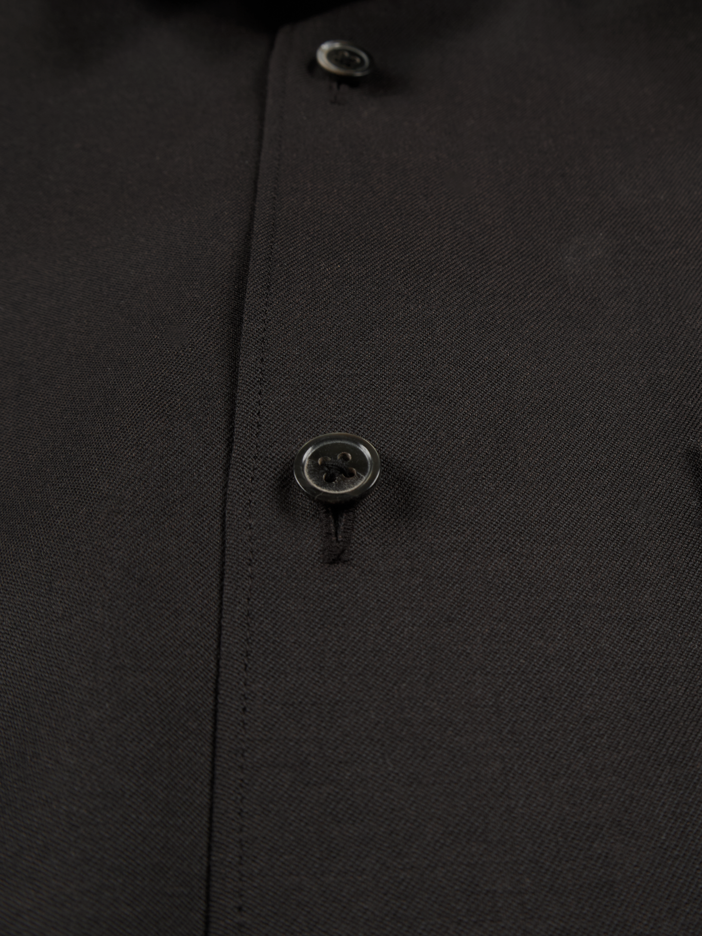 Super130's WOOL CHAMBRAY GABARDINE SHIRTS|BLACK BROWN
