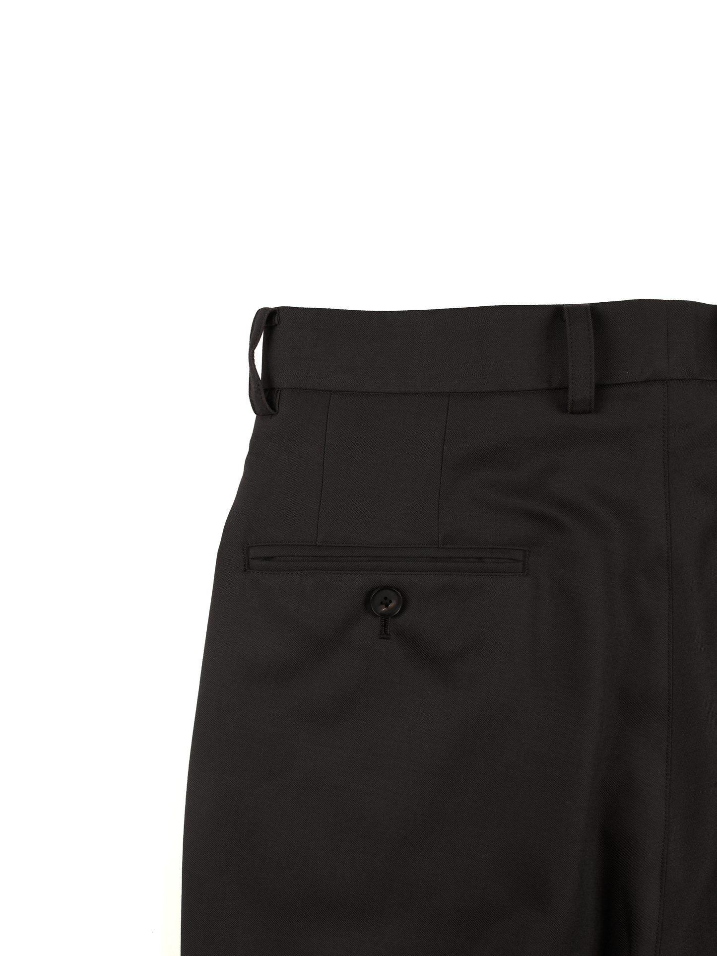 Super130's WOOL CHAMBRAY GABARDINE SLACKS|BLACK BROWN