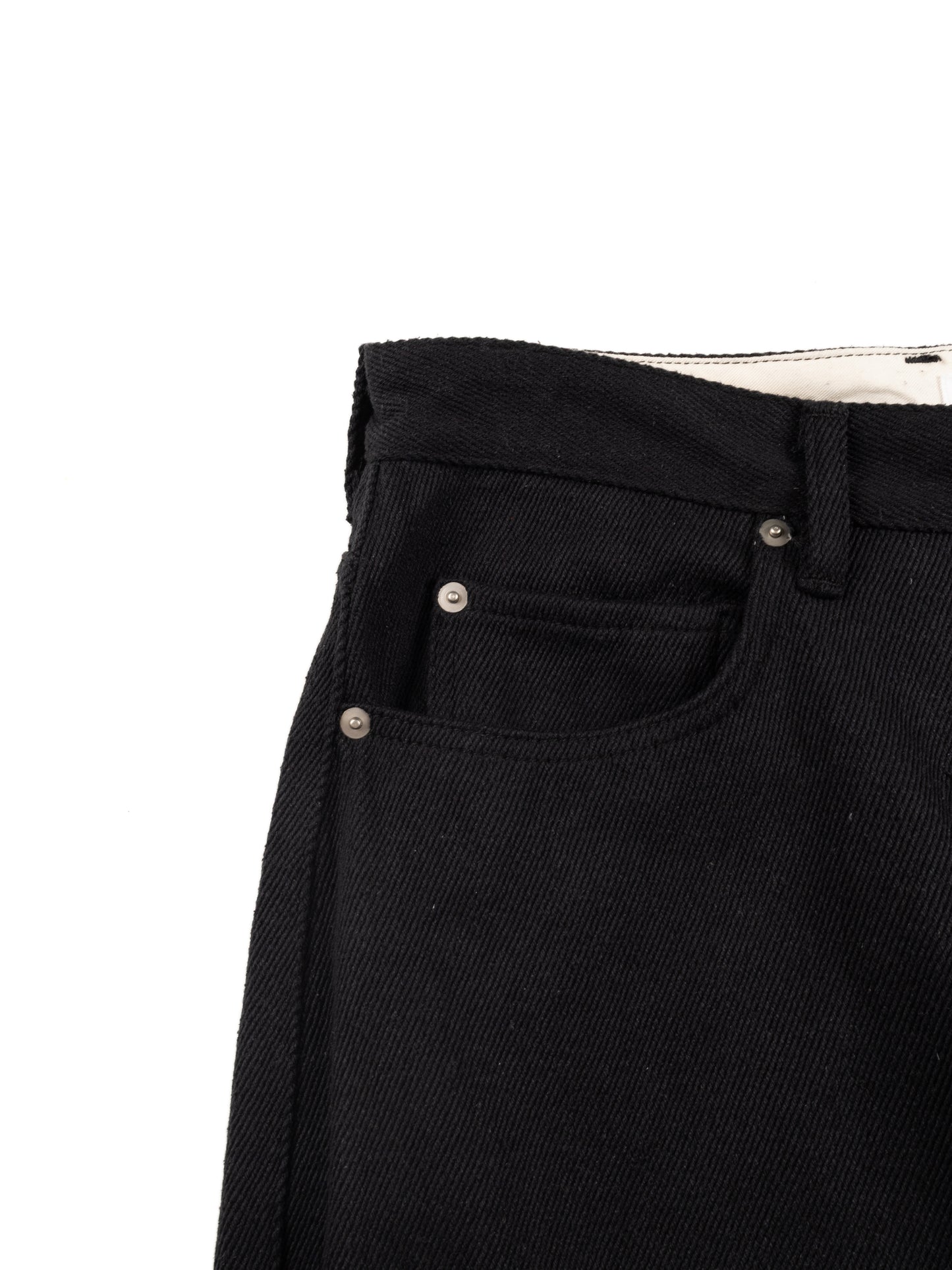 SILK NEP DENIM PANTS|BLACK