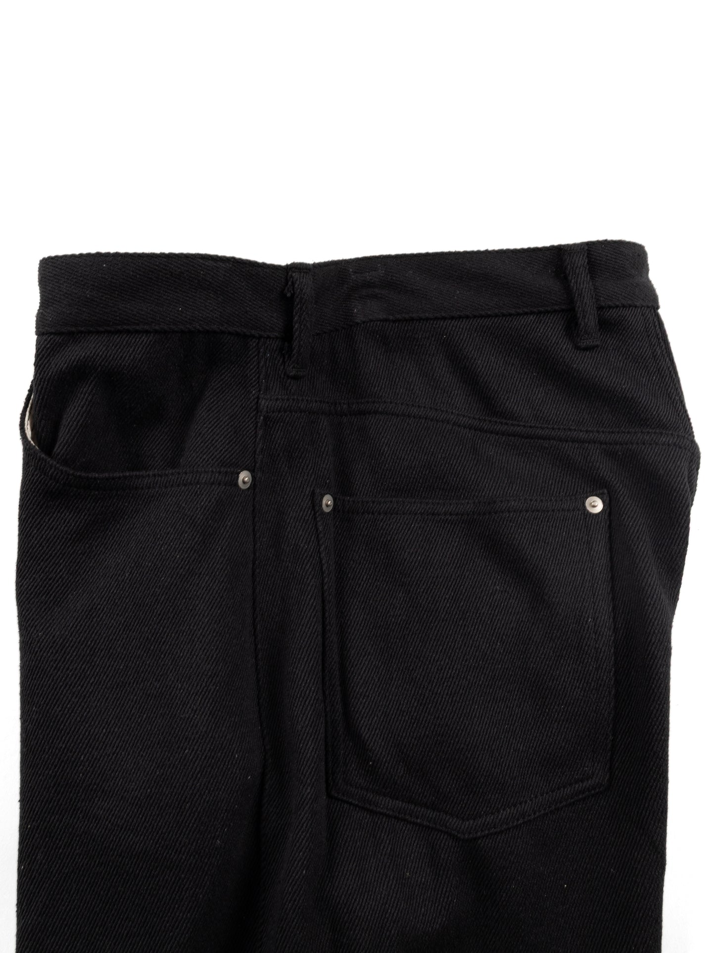 SILK NEP DENIM PANTS|BLACK