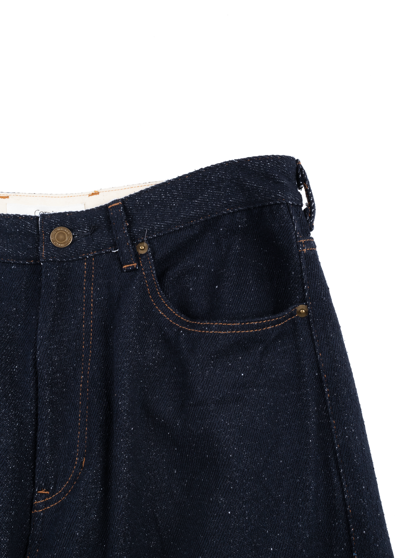 SILK NEP DENIM PANTS|DARK NAVY