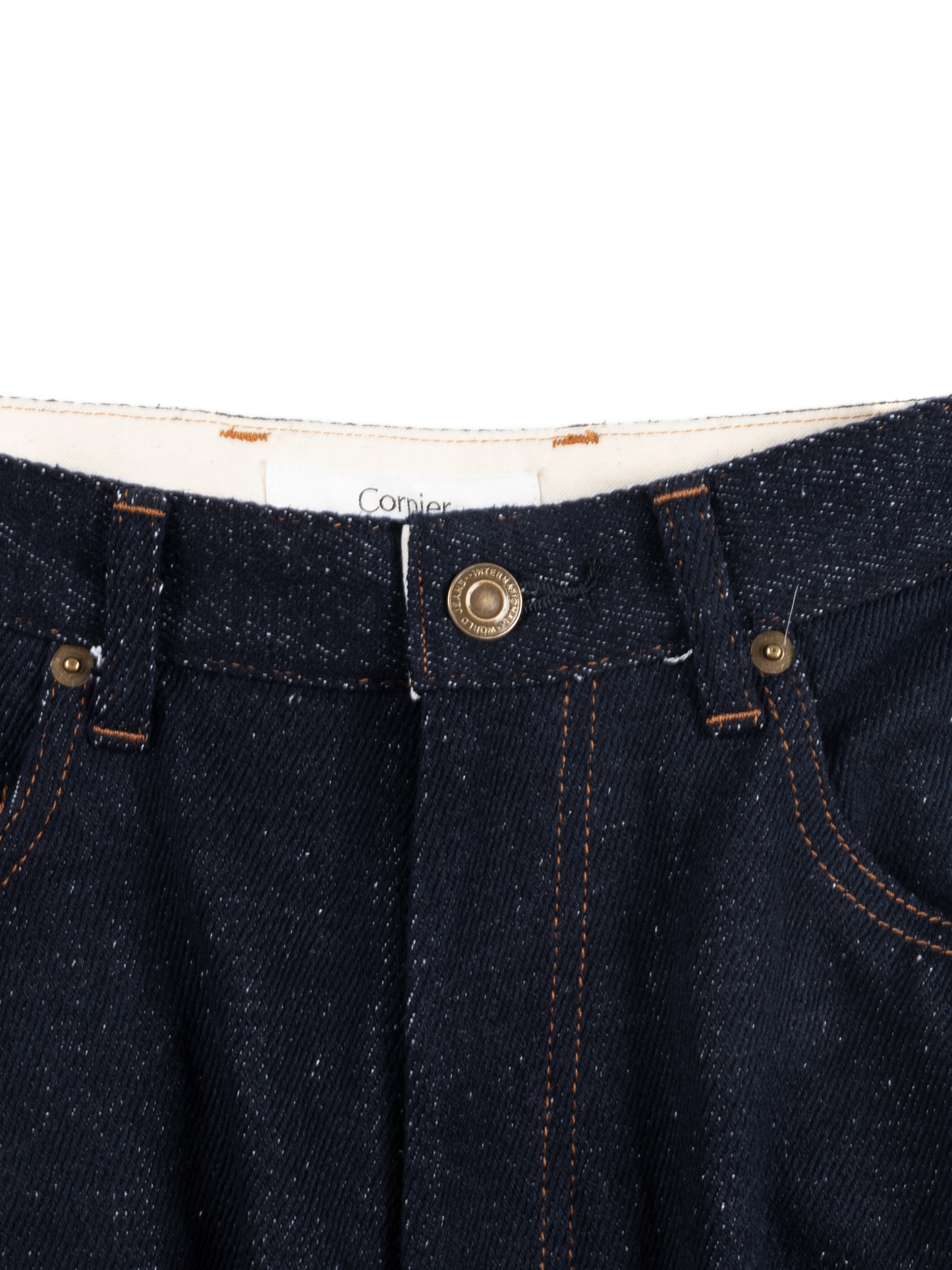 SILK NEP DENIM PANTS|DARK NAVY