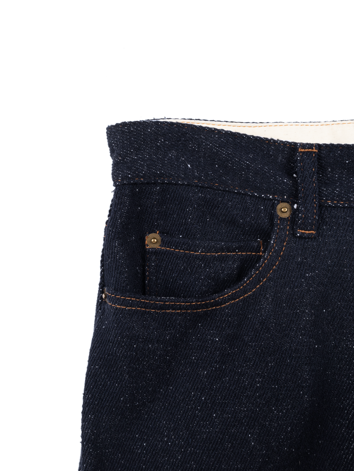 SILK NEP DENIM PANTS|DARK NAVY