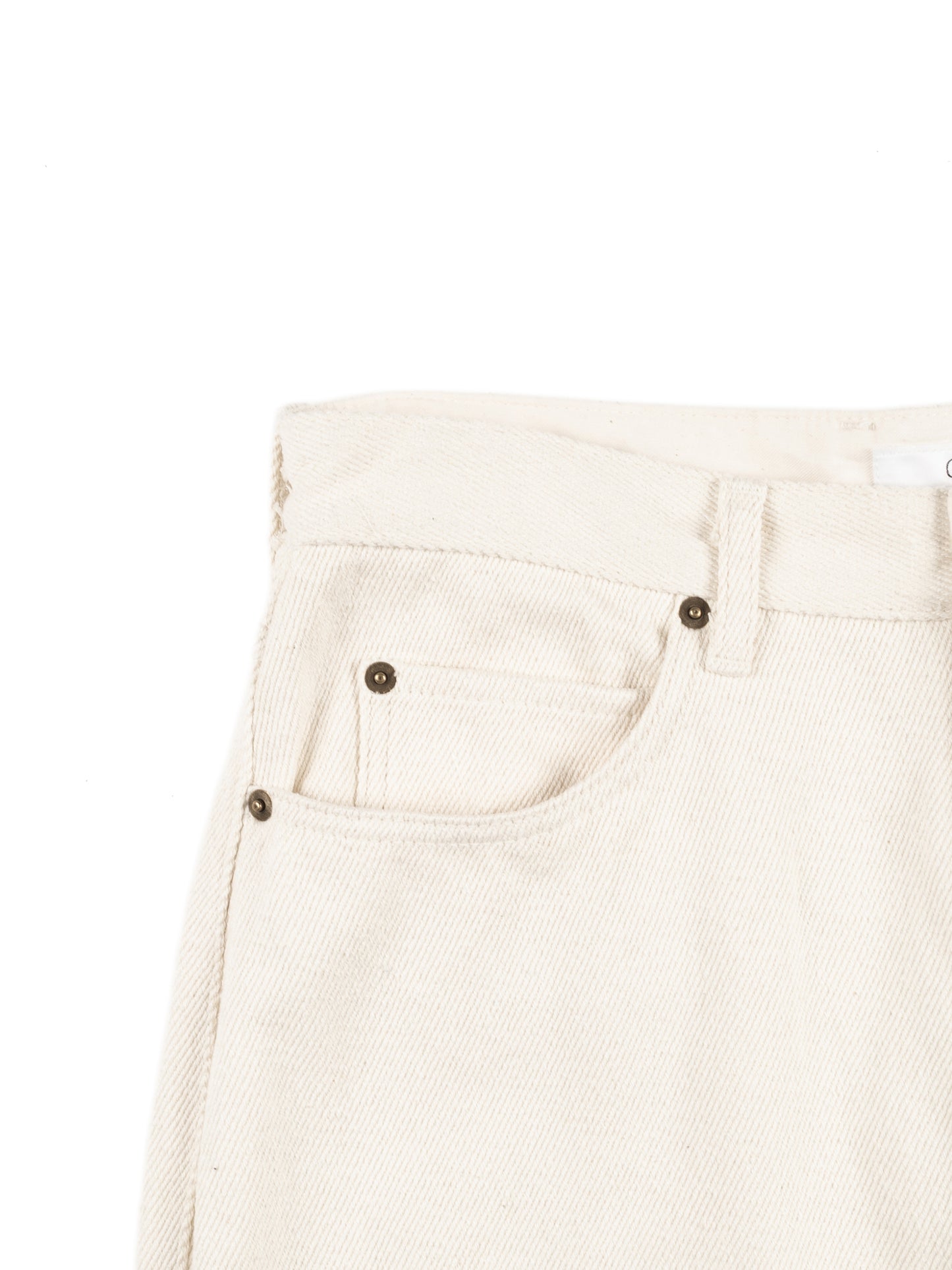 SILK NEP DENIM PANTS|WHITE