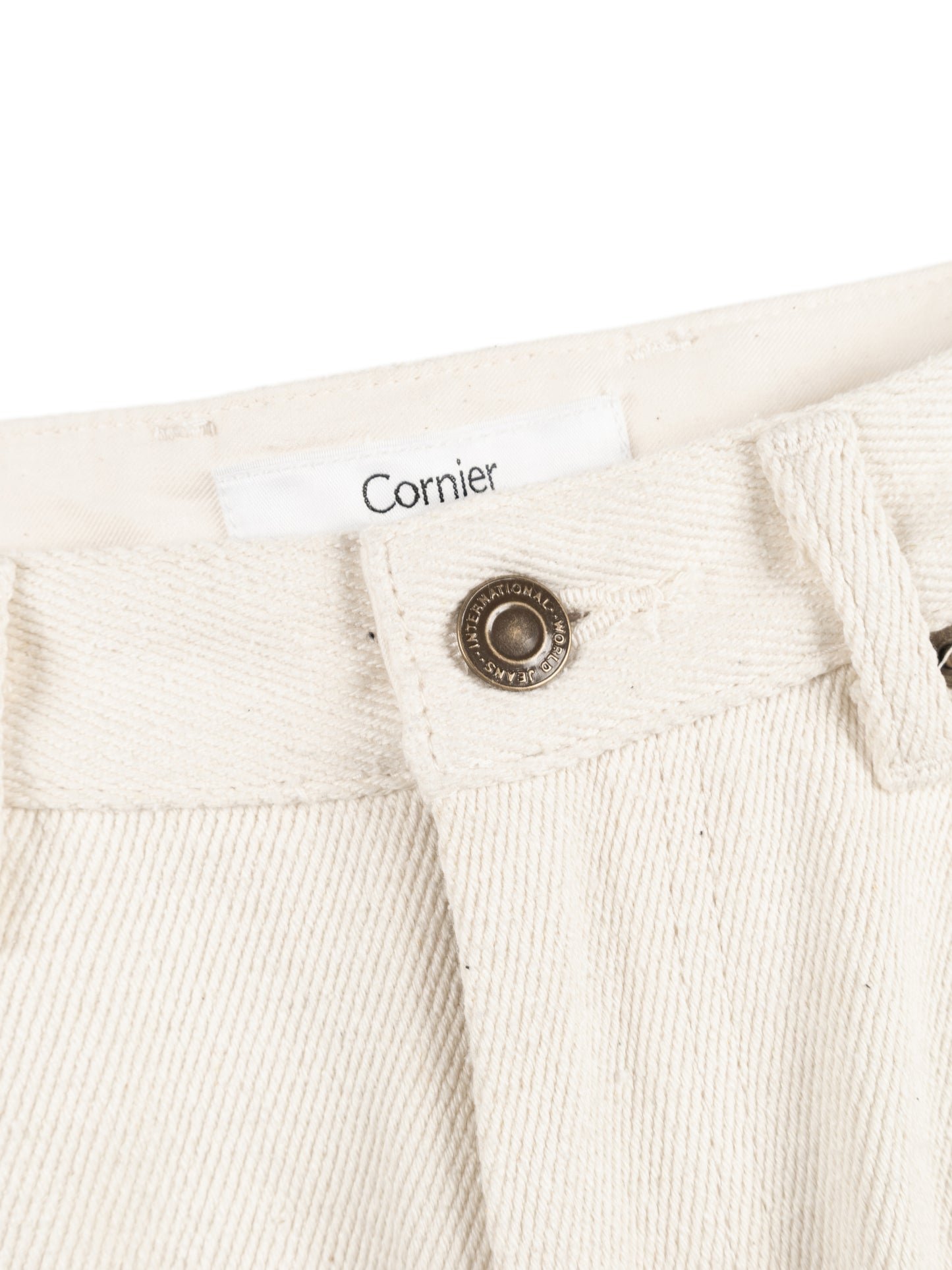 SILK NEP DENIM PANTS|WHITE
