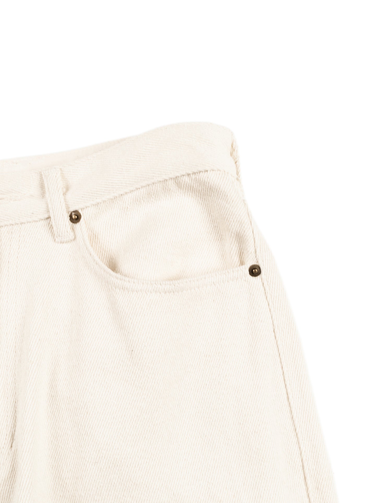 SILK NEP DENIM PANTS|WHITE