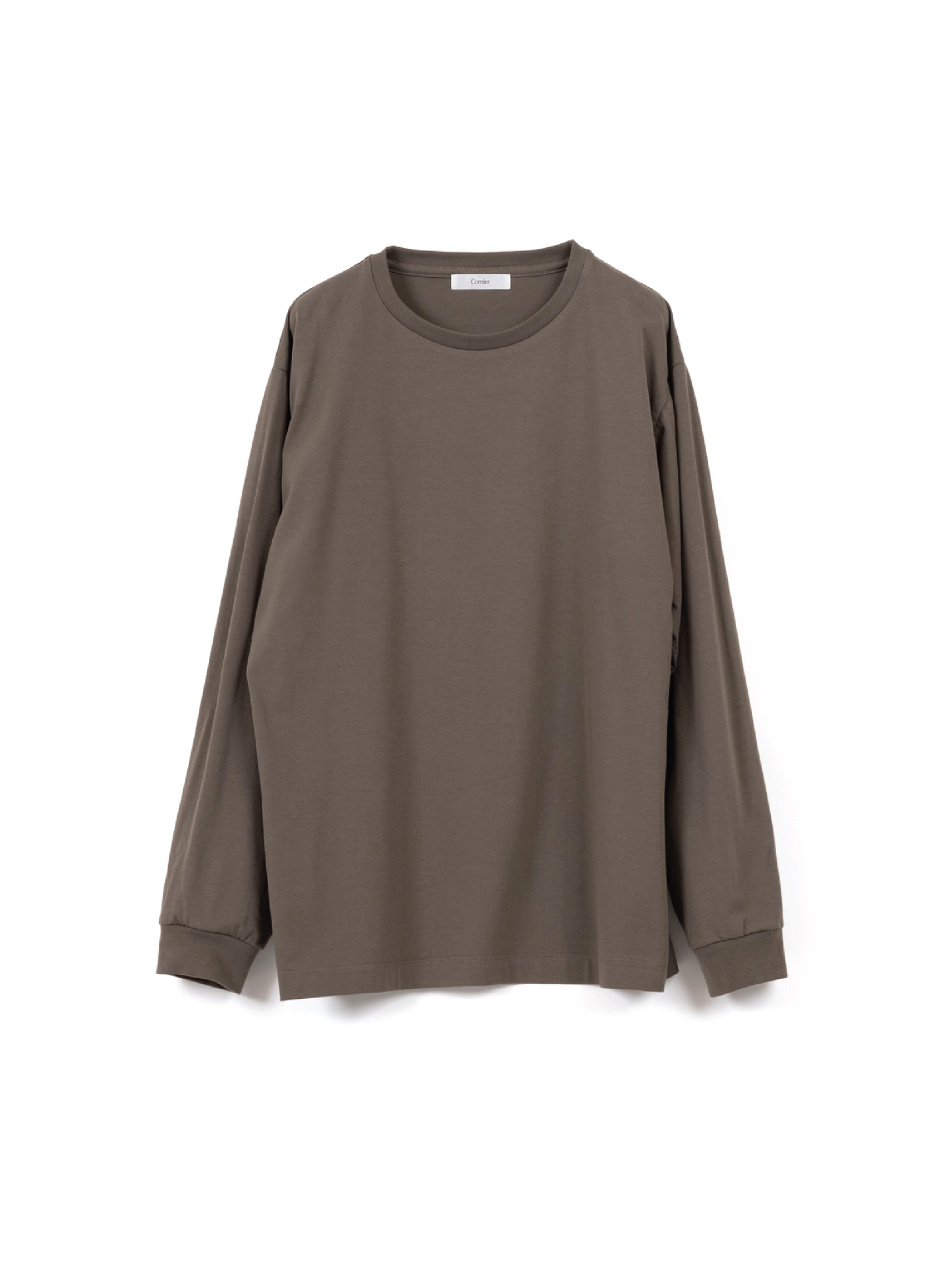 SUVIN COTTON HIGH GAUGE T-SHIRTS LONG SLEEVE |GREIGE