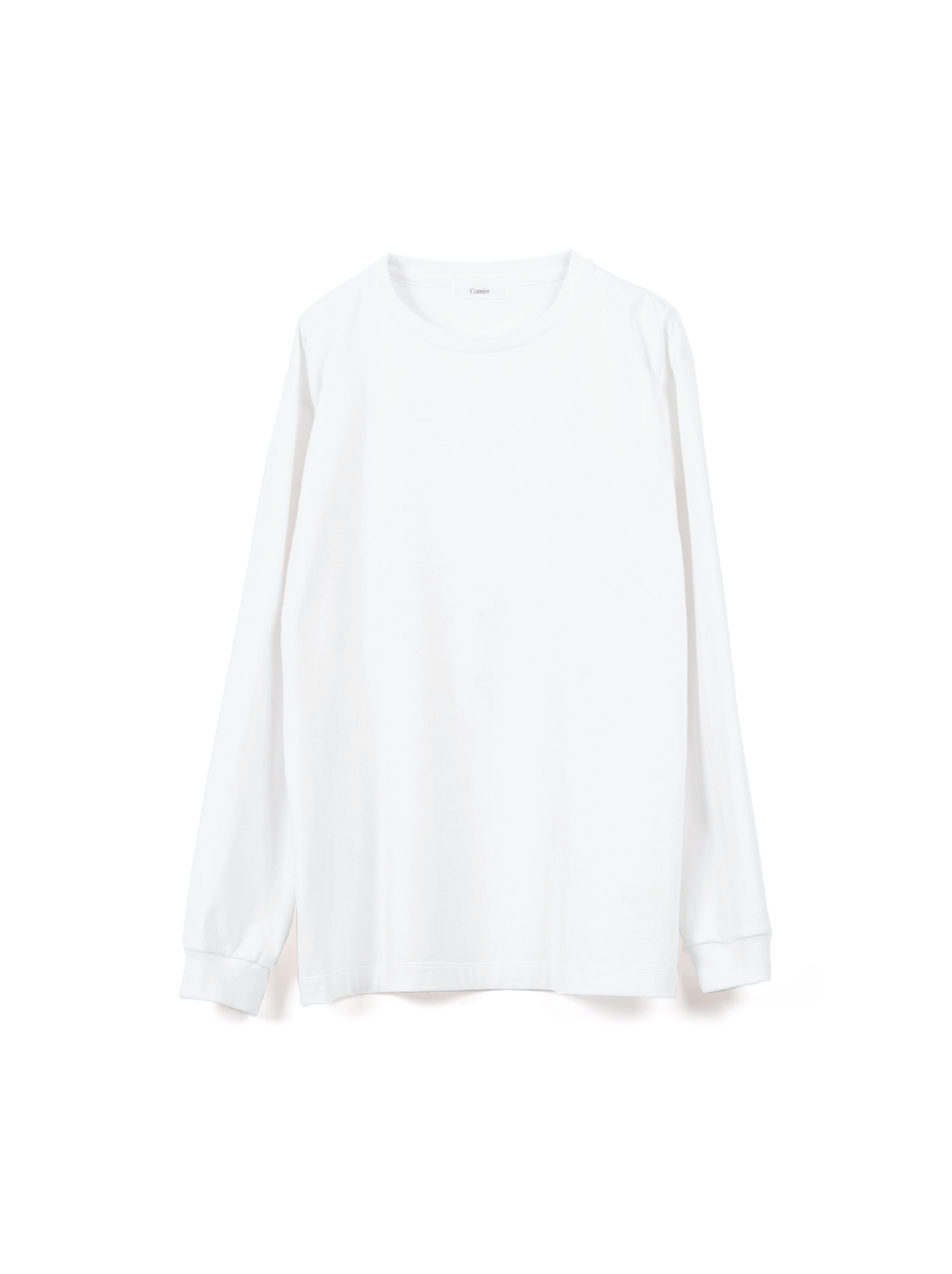 SUVIN COTTON HIGH GAUGE T-SHIRTS LONG SLEEVE |WHITE