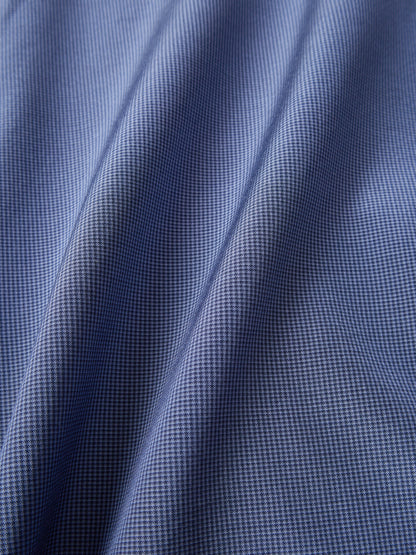 SILK/COTTON MICRO GINGHAM CHECK SHIRTS｜BLUE