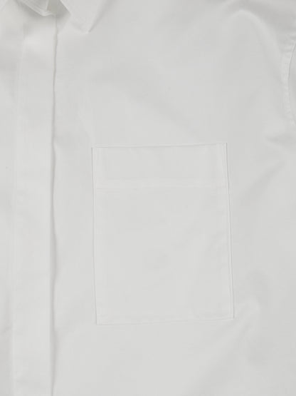 FINX COTTON TWILL FLY FRONT SHIRTSWHITE Cornier FINX COTTON TWILL FLY FRONT SHIRTSWHITE Cornier