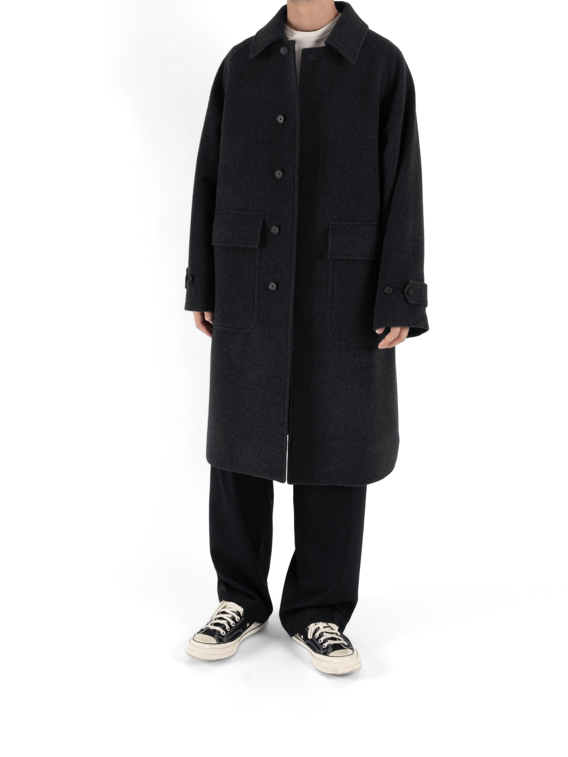 Model 176cm/62kg size M color TOP BLACK着用