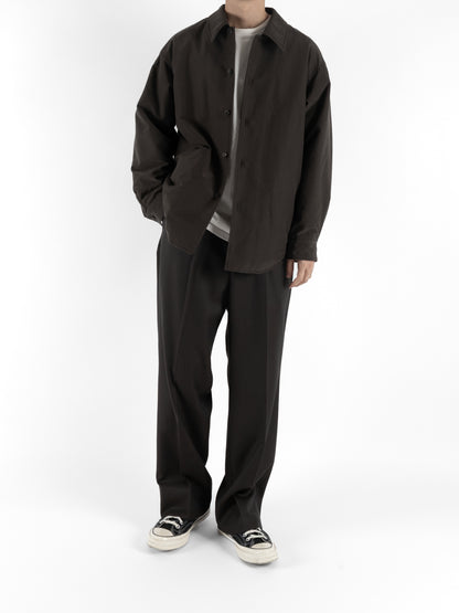 Model 176cm/62kg size M color DARK BROWN着用