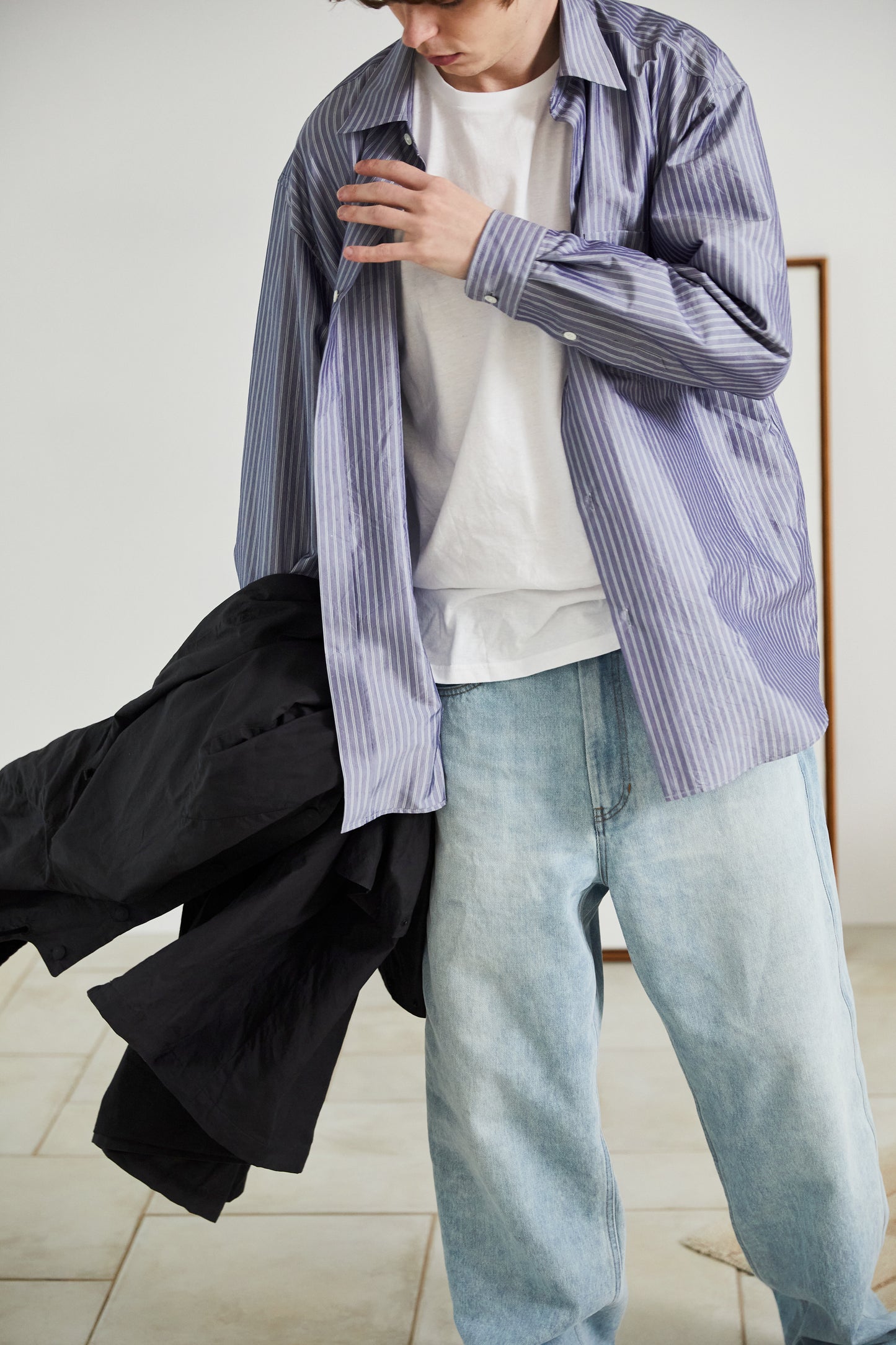 Model 184cm size L color BLUE着用