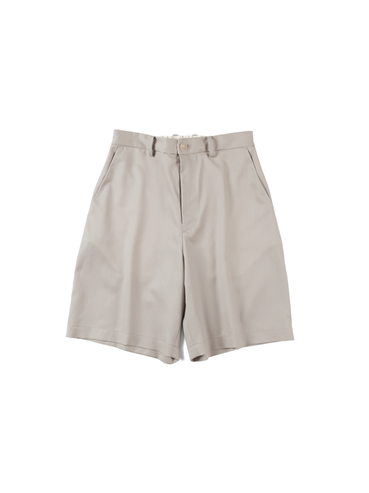 Super130's WOOL LIGHT GABARDINE SHORT PANTS｜DUSTY BEIGE
