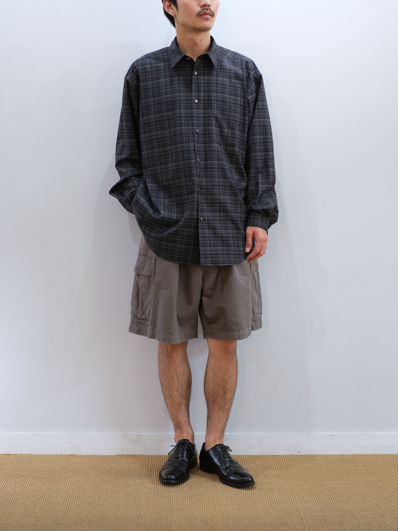Super180's WORSTED WOOL CHECK SHIRTS|BLACK CHECK – Cornier Super180's WORSTED WOOL CHECK SHIRTS|BLACK CHECK – Cornier