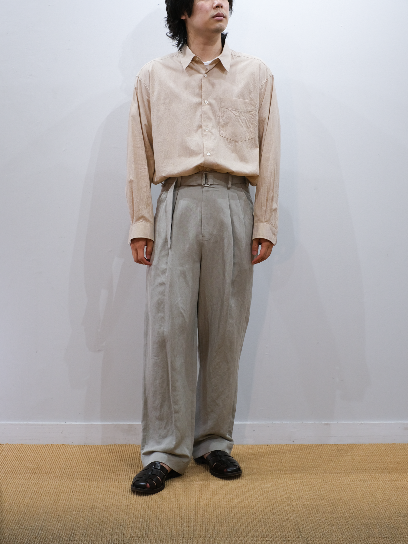 Model 170cm size S color YELLOW STRIPE 着用