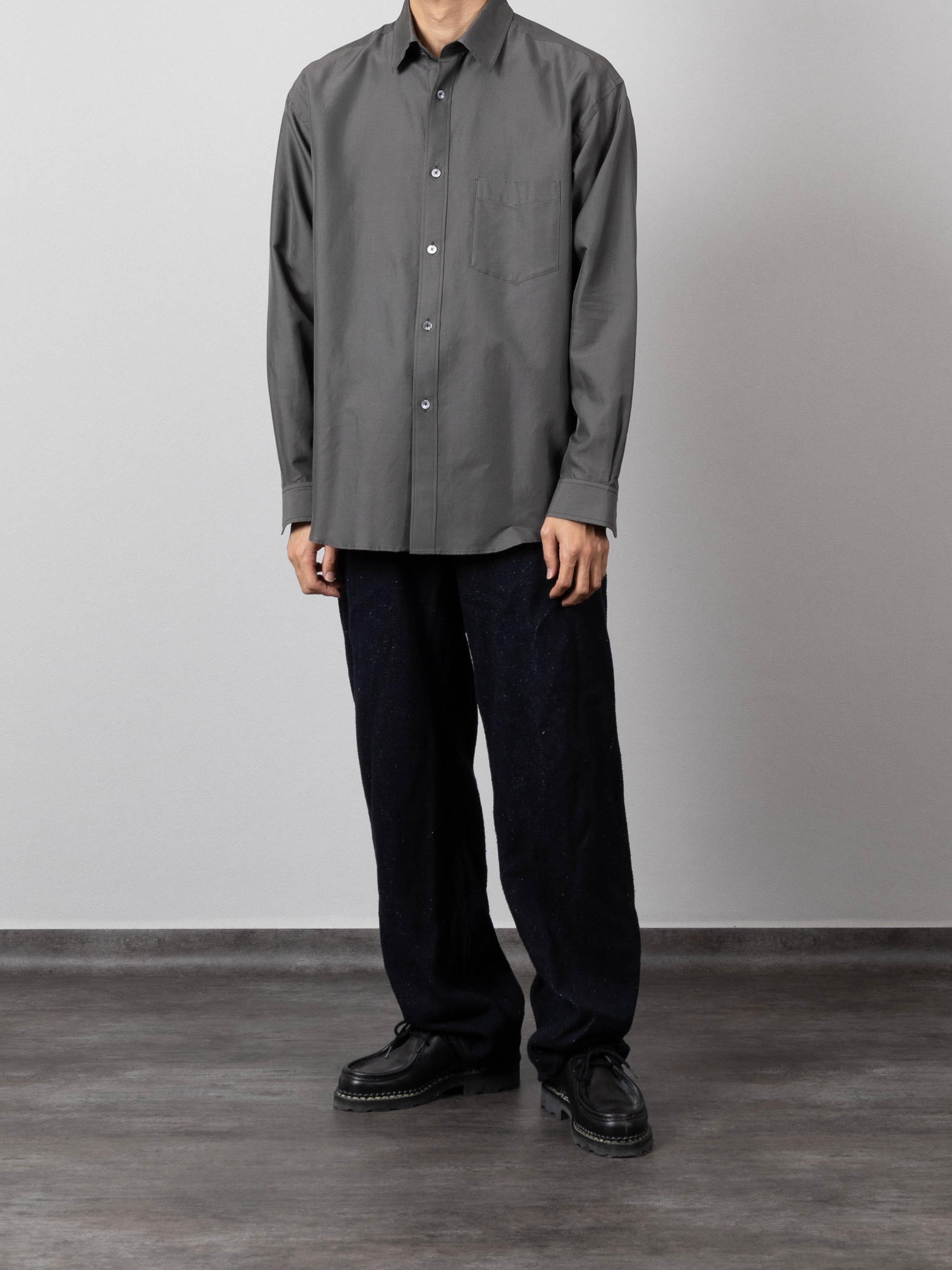 トップス Cornier BRAZIL SILKCOTTON TWILL SHIRT M BRAZIL SILK/COTTON TWILL SHIRTS|GRAY CHAMBRAY – Cornier
