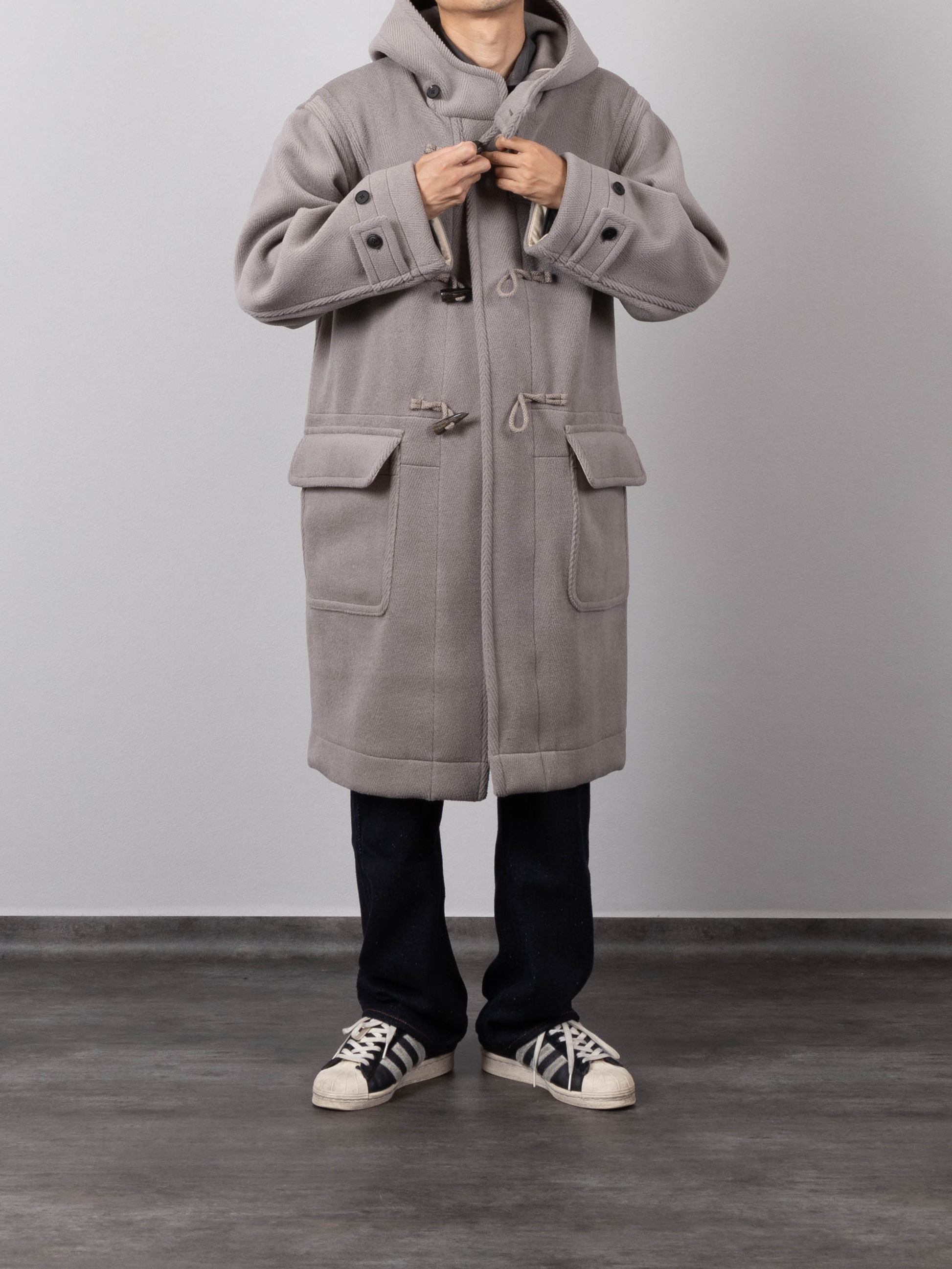 AURALEE WOOL HERRINBONE PILE DUFFLE COAT AURALEE WOOL HERRINBONE PILE DUFFLE COAT