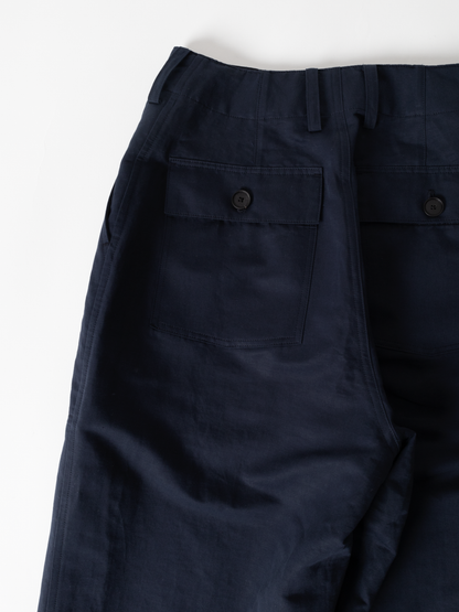 LINEN/COTTON TWILL BAKER PANTS｜DARK NAVY