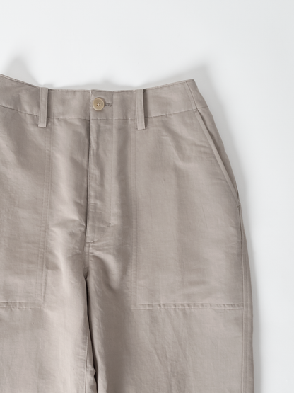 LINEN/COTTON TWILL BAKER PANTS｜BEIGE