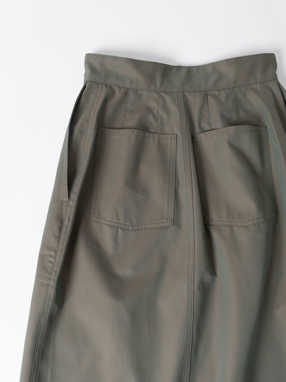 GIZA COTTON GABARGINE SKIRTS｜OLIVE