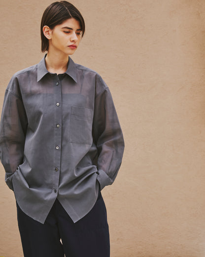 GV COTTON SHEER SHIRTS｜GRAY