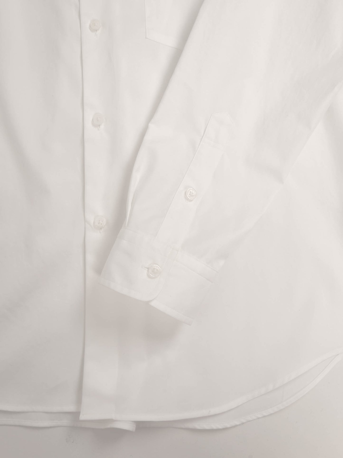 FINX COTTON TWILL BAND COLLAR SHIRTS｜WHITE