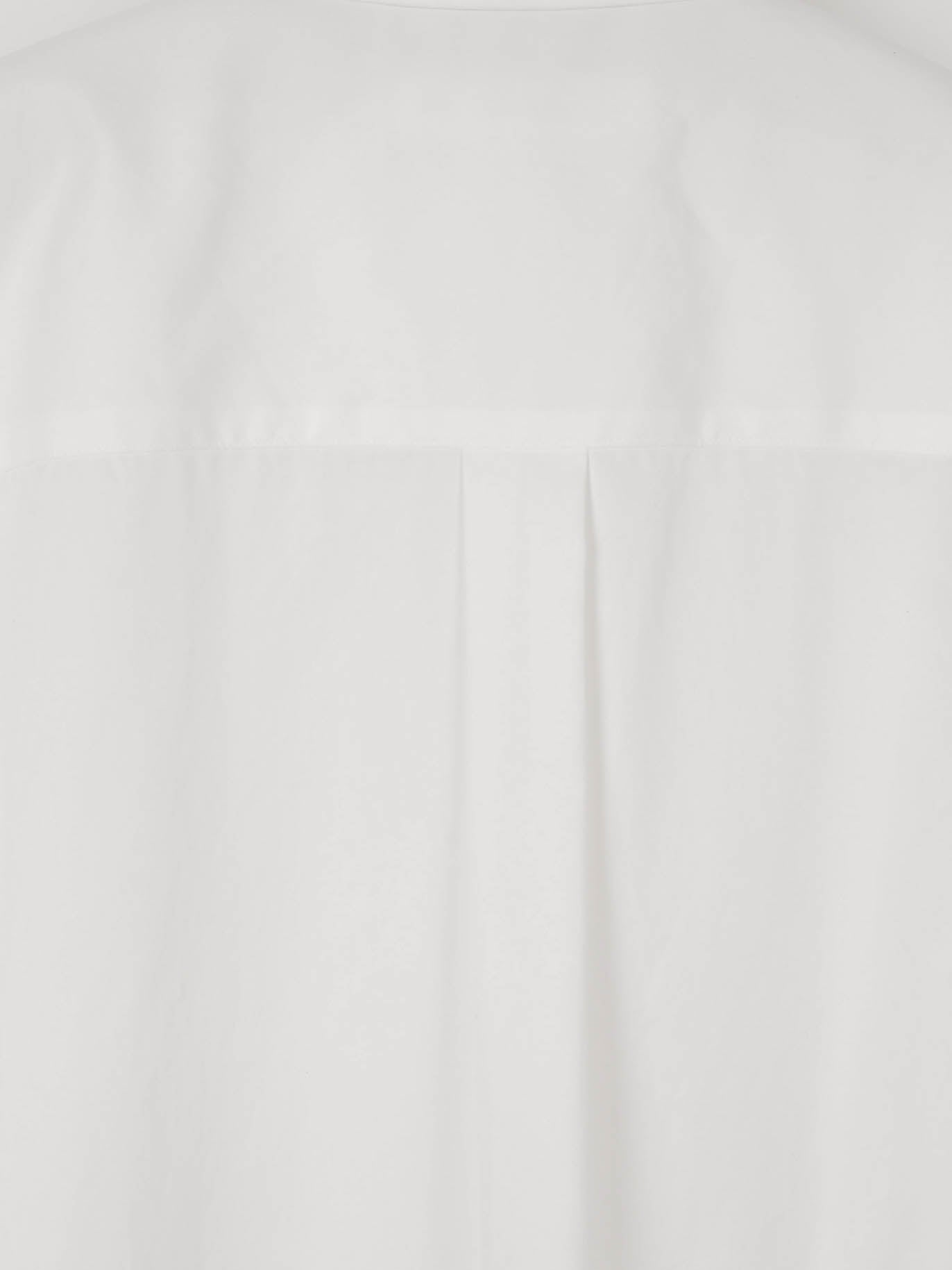 FINX COTTON TWILL BAND COLLAR SHIRTS｜WHITE