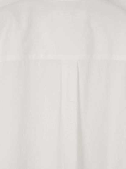 FINX COTTON TWILL BAND COLLAR SHIRTS｜WHITE