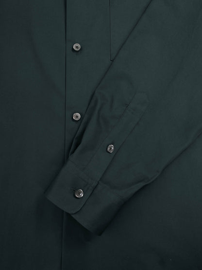 FINX COTTON TWILL REGULAR COLLAR SHIRTS｜DEEP GREEN