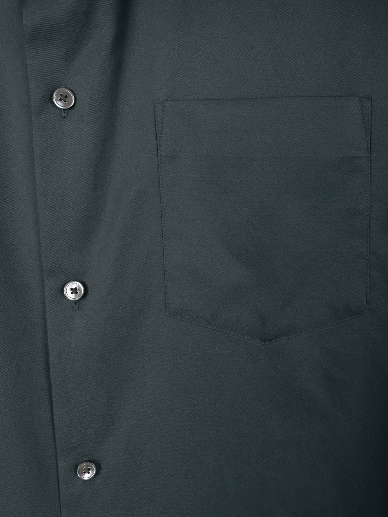 FINX COTTON TWILL REGULAR COLLAR SHIRTS｜DEEP GREEN