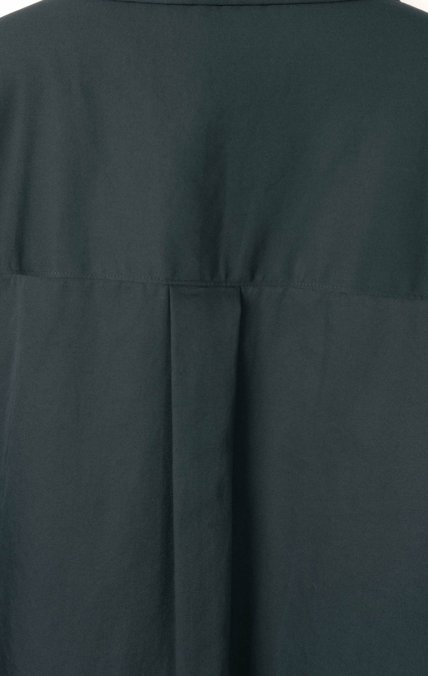 FINX COTTON TWILL BAND COLLAR SHIRTS｜DEEP GREEN