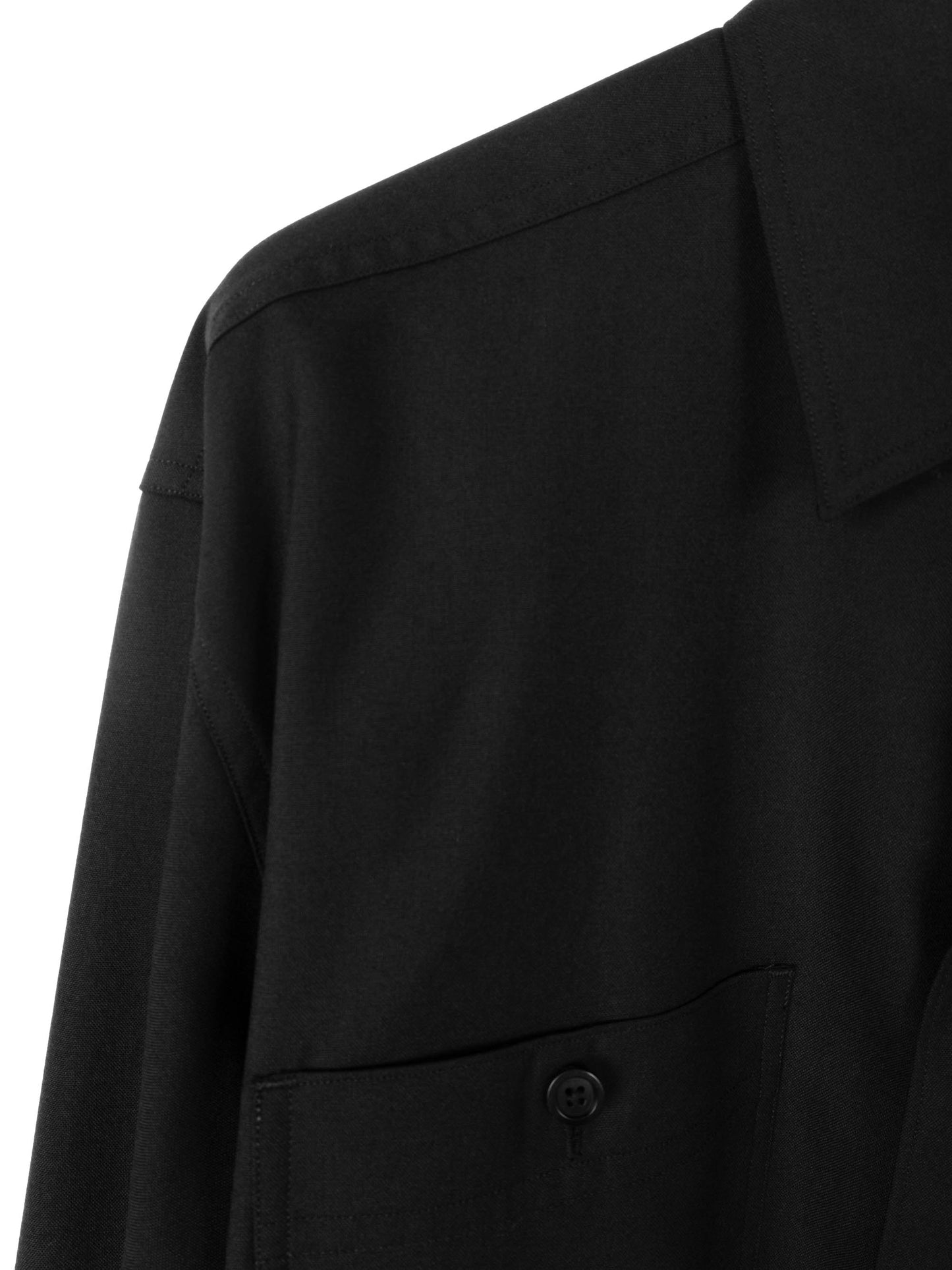 Super130's WORSTED WOOL SHIRTS｜BLACK