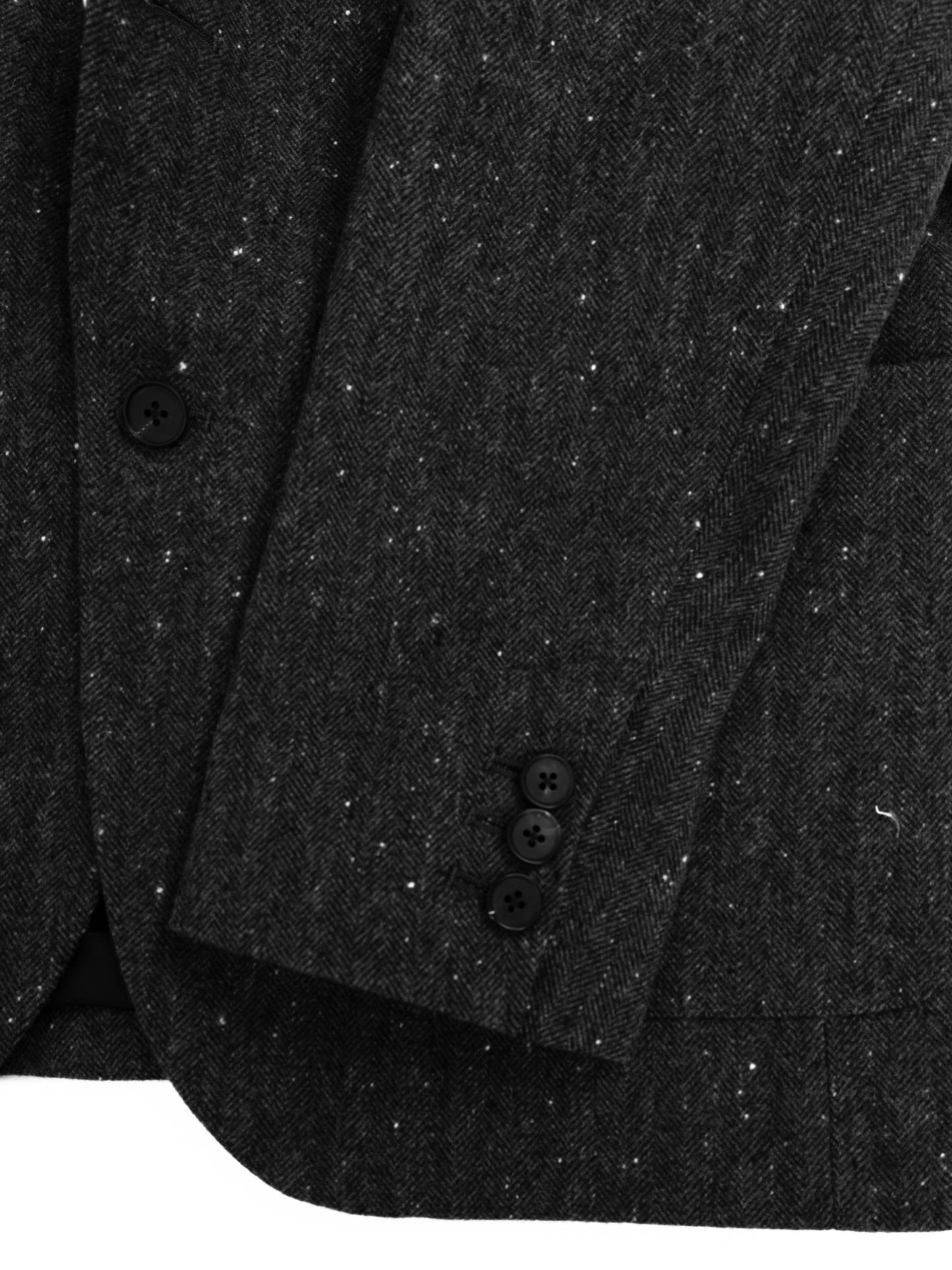 SHETLAND WOOL MIX TWEED JACKET｜BLACK MIX