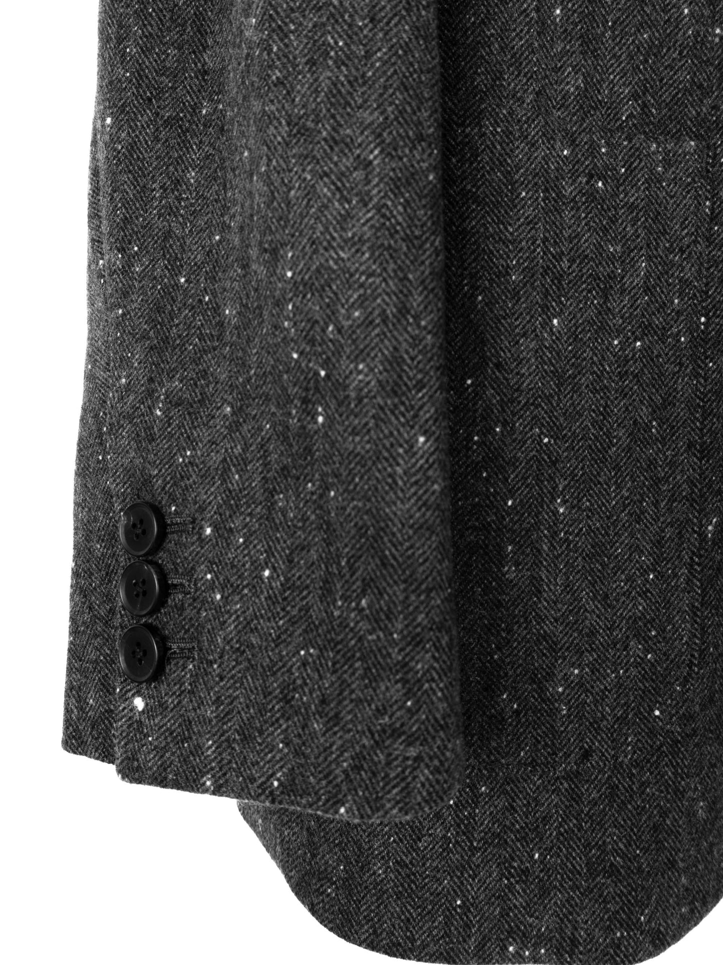 SHETLAND WOOL MIX TWEED JACKET｜BLACK MIX