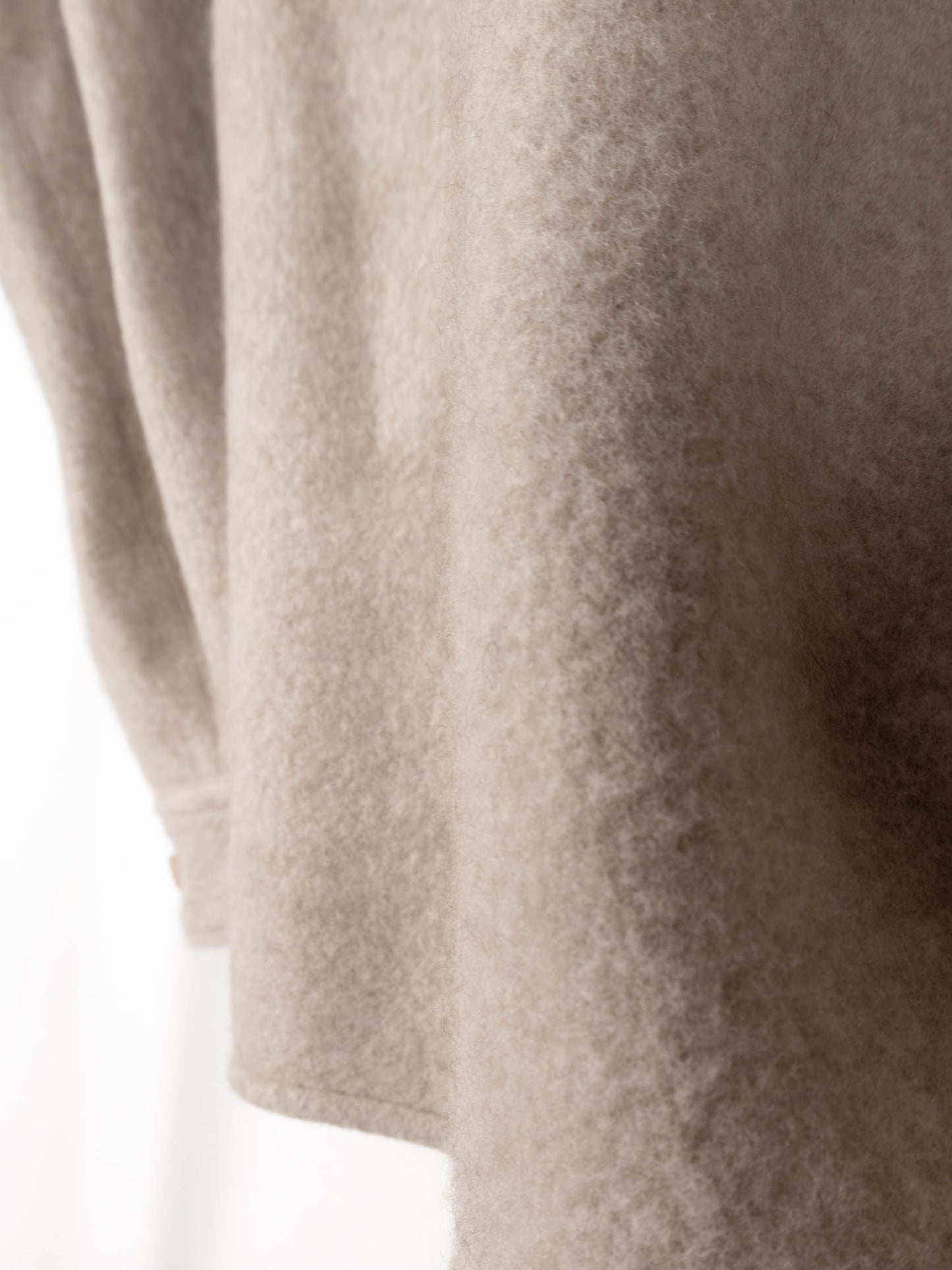 LAMB WOOL CASHMERE MOSSER OVER SHIRTS｜NATURAL